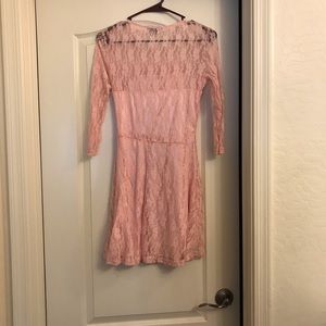 Lace pink dress